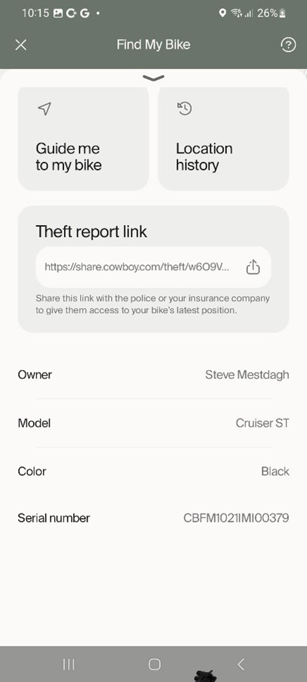 interface de l'application cowboy